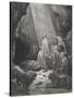 Daniel in the Den of Lions, Daniel 6:16-17, Illustration from Dore's 'The Holy Bible', Engraved…-Gustave Doré-Stretched Canvas