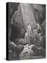 Daniel in the Den of Lions, Daniel 6:16-17, Illustration from Dore's 'The Holy Bible', Engraved…-Gustave Doré-Stretched Canvas