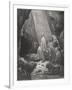 Daniel in the Den of Lions, Daniel 6:16-17, Illustration from Dore's 'The Holy Bible', Engraved…-Gustave Doré-Framed Giclee Print