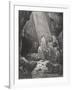 Daniel in the Den of Lions, Daniel 6:16-17, Illustration from Dore's 'The Holy Bible', Engraved…-Gustave Doré-Framed Giclee Print