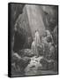 Daniel in the Den of Lions, Daniel 6:16-17, Illustration from Dore's 'The Holy Bible', Engraved…-Gustave Doré-Framed Stretched Canvas