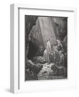 Daniel in the Den of Lions, Daniel 6:16-17, Illustration from Dore's 'The Holy Bible', Engraved…-Gustave Doré-Framed Premium Giclee Print