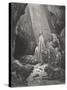 Daniel in the Den of Lions, Daniel 6:16-17, Illustration from Dore's 'The Holy Bible', Engraved…-Gustave Doré-Stretched Canvas