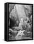 Daniel in the Den of Lions, Engraved by Antoine Alphee Piaud, C.1868-Gustave Doré-Framed Stretched Canvas