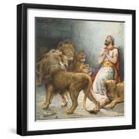 Daniel in the Lion's Den-Ambrose Dudley-Framed Giclee Print