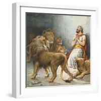 Daniel in the Lion's Den-Ambrose Dudley-Framed Giclee Print