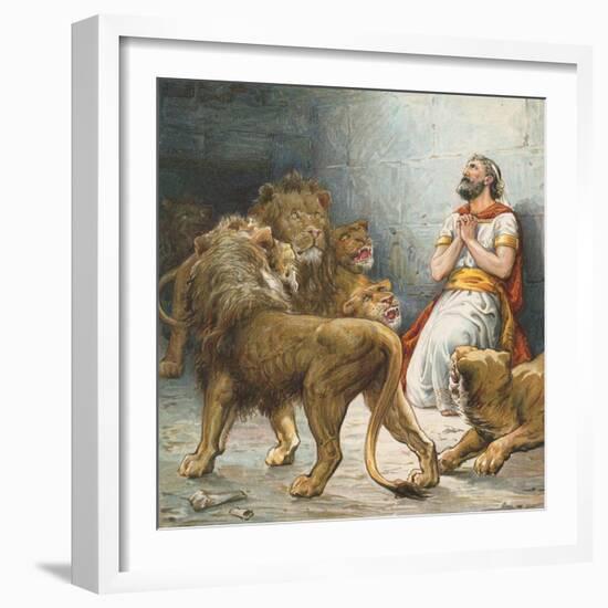 Daniel in the Lion's Den-Ambrose Dudley-Framed Giclee Print