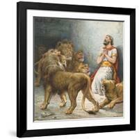 Daniel in the Lion's Den-Ambrose Dudley-Framed Giclee Print