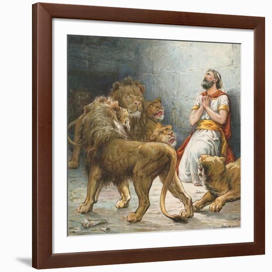 Daniel in the Lion's Den-Ambrose Dudley-Framed Giclee Print