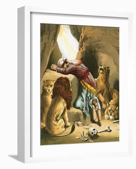 Daniel in the Lion's Den-English-Framed Giclee Print