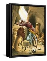 Daniel in the Lion's Den-English-Framed Stretched Canvas