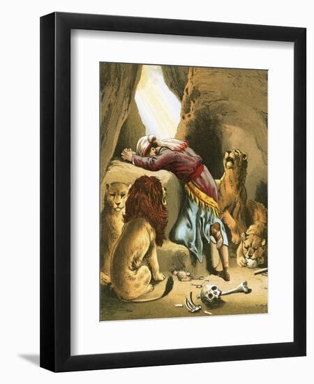 Daniel in the Lion's Den-English-Framed Giclee Print