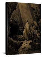 Daniel in the lions ' den, by Doré - Bible-Gustave Dore-Stretched Canvas