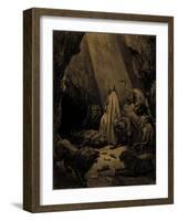 Daniel in the lions ' den, by Doré - Bible-Gustave Dore-Framed Giclee Print