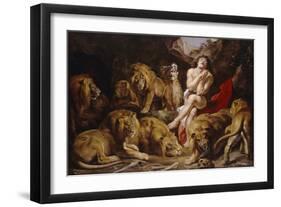 Daniel in the Lions' Den. Ca. 1614 - 16-Peter Paul Rubens-Framed Giclee Print