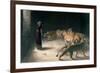 Daniel in the Lions Den, Mezzotint by J. B. Pratt, with Hand Colouring-Briton Rivi?re-Framed Giclee Print