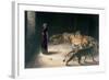 Daniel in the Lions Den, Mezzotint by J. B. Pratt, with Hand Colouring-Briton Rivi?re-Framed Giclee Print