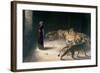 Daniel in the Lions Den, Mezzotint by J. B. Pratt, with Hand Colouring-Briton Rivi?re-Framed Giclee Print