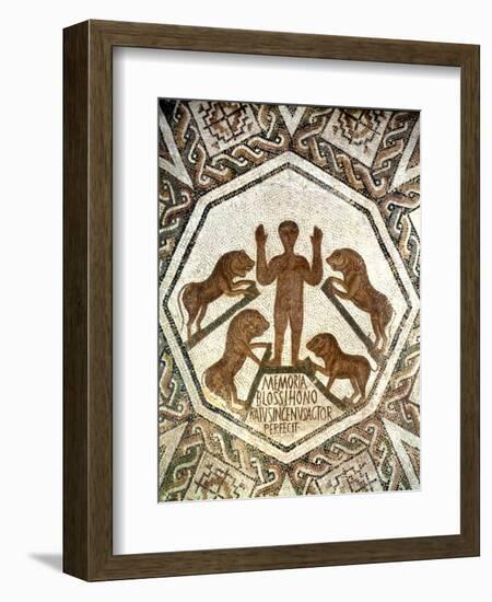 Daniel in the Lions' Den, Roman Mosaic, 5th Century-null-Framed Giclee Print