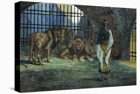 Daniel in the Lions Den-James Tissot-Stretched Canvas