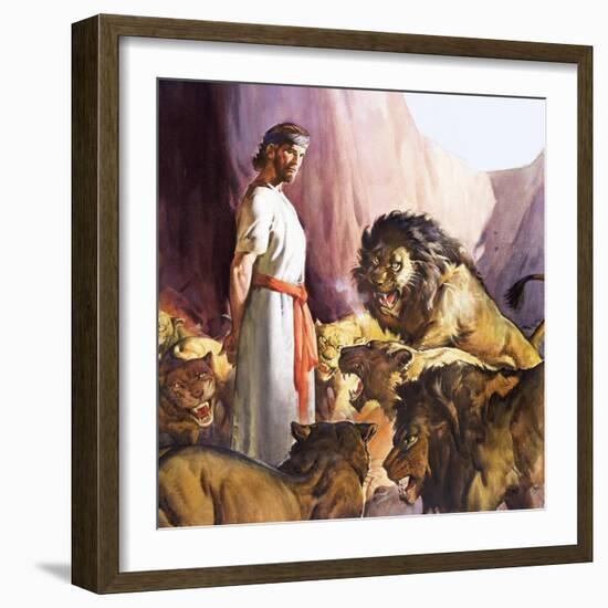 Daniel in the Lions' Den-McConnell-Framed Giclee Print