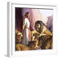 Daniel in the Lions' Den-McConnell-Framed Giclee Print