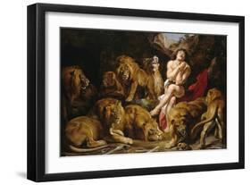 Daniel in the Lions' Den-Peter Paul Rubens-Framed Giclee Print