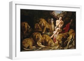 Daniel in the Lions' Den-Peter Paul Rubens-Framed Giclee Print