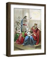 Daniel Interpreting the Writing on the Wall at the Feast of Belshazzar, King of Babylon-null-Framed Giclee Print