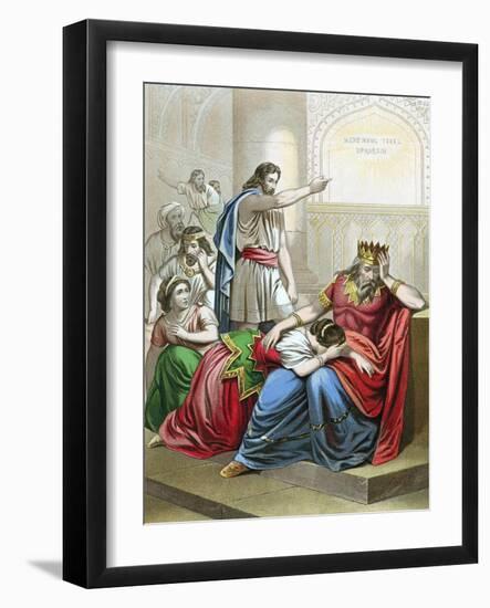 Daniel Interpreting the Writing on the Wall at the Feast of Belshazzar, King of Babylon-null-Framed Giclee Print