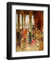 Daniel interprets dream of Nebuchadnezzar - Bible-William Brassey Hole-Framed Giclee Print