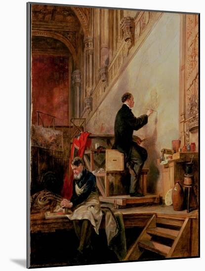 Daniel Maclise (1806-70) Painting His Mural "The Death of Nelson" in the House of Lords, 1865-John Ballantyne-Mounted Giclee Print