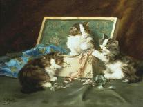 Playful Kittens-Daniel Merlin-Stretched Canvas