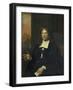 Daniel Niellius. Elder of the Remonstrant Church and Sampling Official of Alkmaar-Adriaen Backer-Framed Art Print