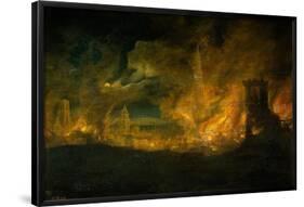 Daniël van Heil / 'Burning city', 17th century, Flemish School, Oil on panel, 54 cm x 78 cm, P01...-DANIEL VAN HEIL-Framed Poster