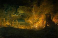 Daniël van Heil / 'Burning city', 17th century, Flemish School, Oil on panel, 54 cm x 78 cm, P01...-DANIEL VAN HEIL-Poster