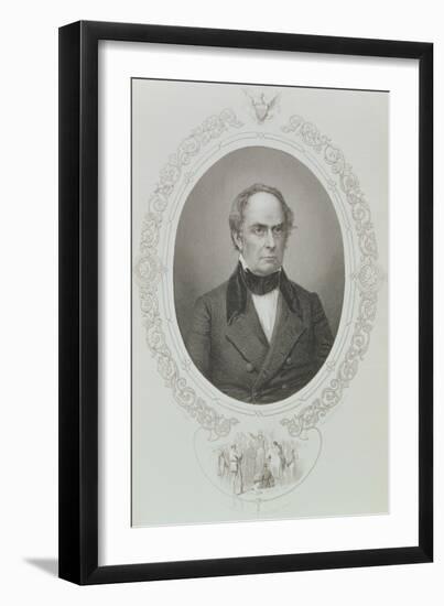 Daniel Webster (1782-1852) from "The History of the United States," Vol. II, by Charles Mackay-Mathew Brady-Framed Premium Giclee Print