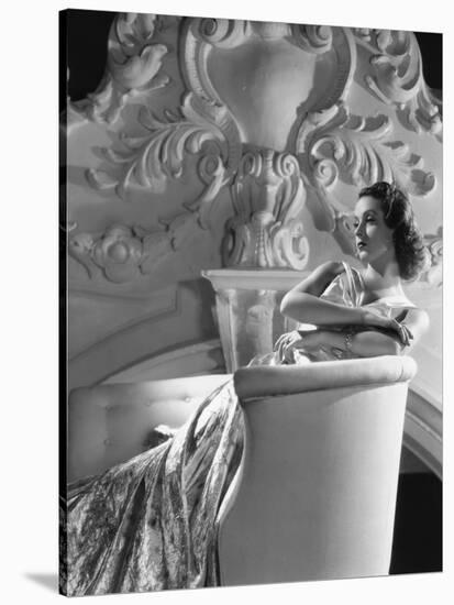 Danielle Darrieux by Ray Jones of Universal Studio 1937 (b/w photo)-null-Stretched Canvas