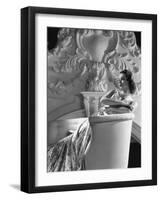 Danielle Darrieux by Ray Jones of Universal Studio 1937 (b/w photo)-null-Framed Photo