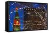 Daniels and Fisher Clock Tower with Christmas Lights, Denver, Colorado, USA-Walter Bibikow-Framed Stretched Canvas