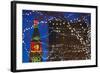 Daniels and Fisher Clock Tower with Christmas Lights, Denver, Colorado, USA-Walter Bibikow-Framed Photographic Print