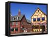 Danish Architecture on Alisal Road, Solvang, Santa Barbara County, Central California-Richard Cummins-Framed Stretched Canvas