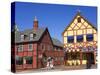 Danish Architecture on Alisal Road, Solvang, Santa Barbara County, Central California-Richard Cummins-Stretched Canvas