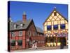 Danish Architecture on Alisal Road, Solvang, Santa Barbara County, Central California-Richard Cummins-Stretched Canvas