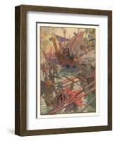 Danish Attacks on the English Coast-Henry Justice Ford-Framed Art Print