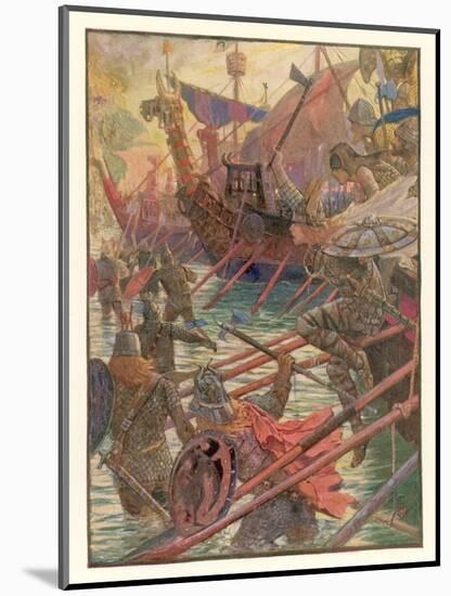 Danish Attacks on the English Coast-Henry Justice Ford-Mounted Art Print