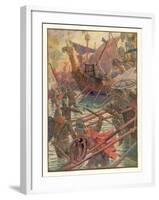 Danish Attacks on the English Coast-Henry Justice Ford-Framed Art Print