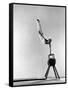 Danish Gymnastics Champion Hans Elmann Executing High Front Vault-Gjon Mili-Framed Stretched Canvas