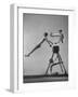 Danish Gymnasts Erik Hansen Followed by John Thomsen Do High Thief Jump as Team Member Braces Buck-Gjon Mili-Framed Photographic Print