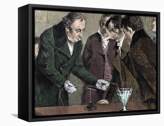 Danish Physicist and Chemist. Oersted Discovers Electromagnetism-Prisma Archivo-Framed Stretched Canvas